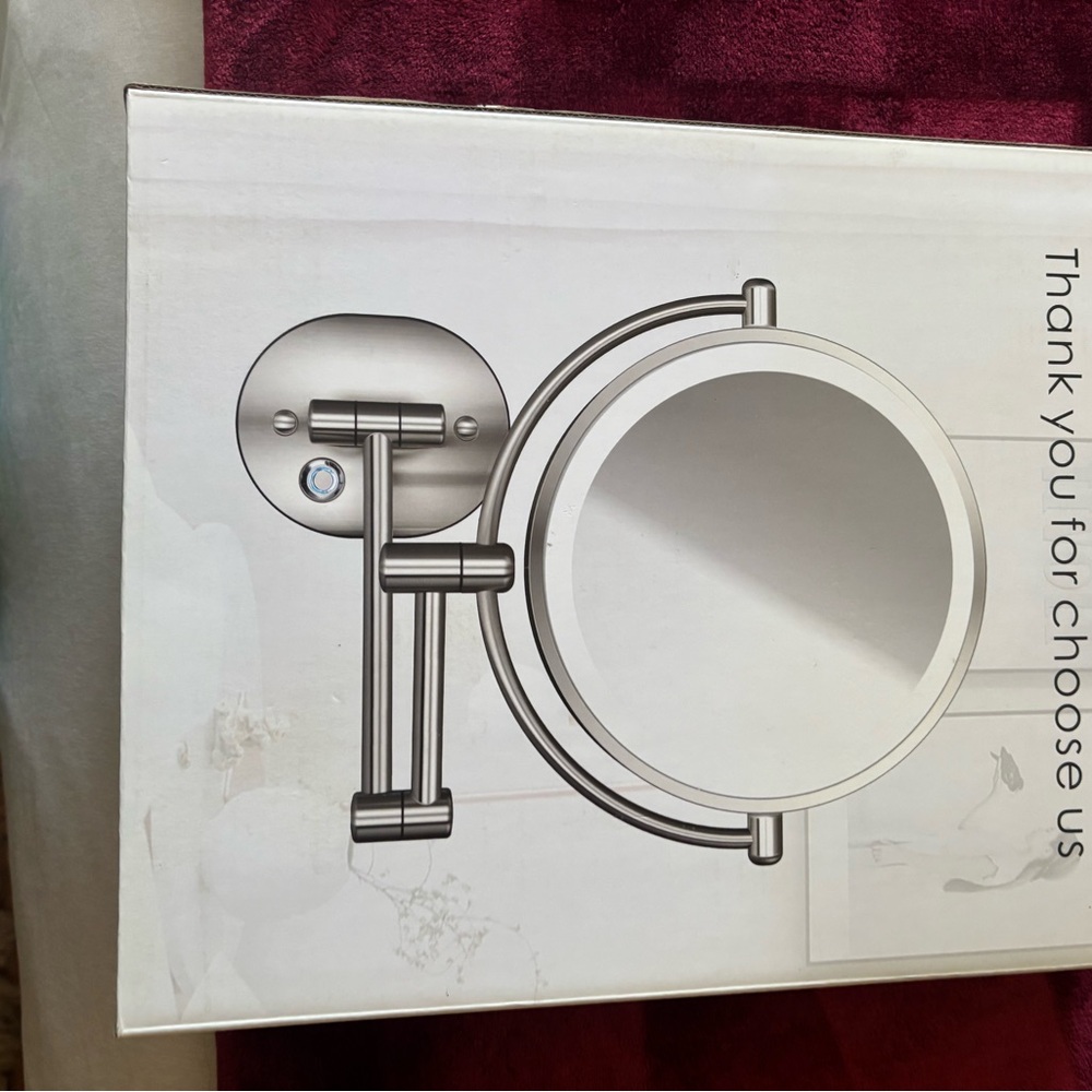 Wall-Mounted Silver Makeup Mirror